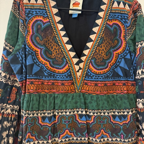 FARM Rio Multicolor Patterned Cotton Mini Dress Large - Picture 3 of 7